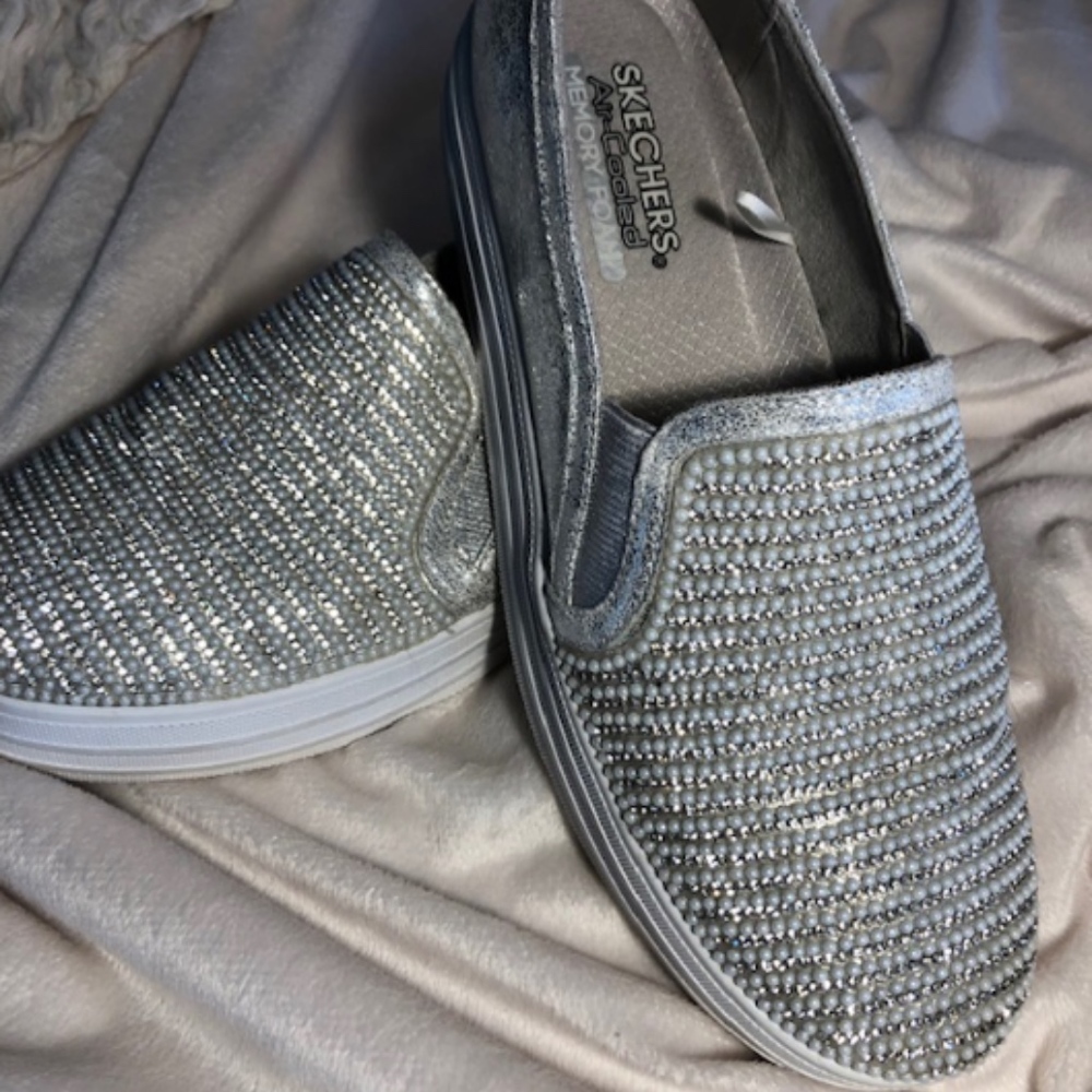 SKETCHERS Silver Sparkly shoes Size 9